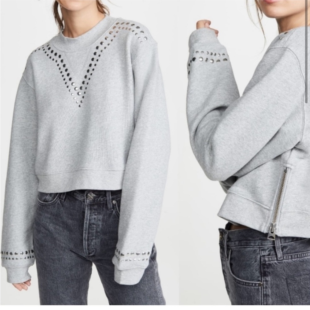 Current Elliott studded cropped pullover.